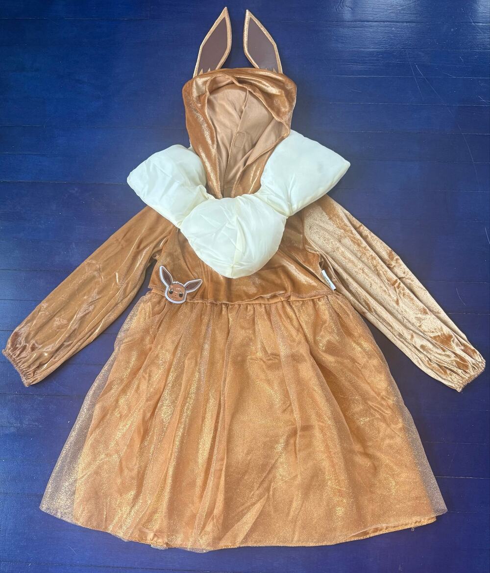 Pokemon Eevee Halloween Costume Girls Size 4 / 6X Brown Dress Disguise NEW